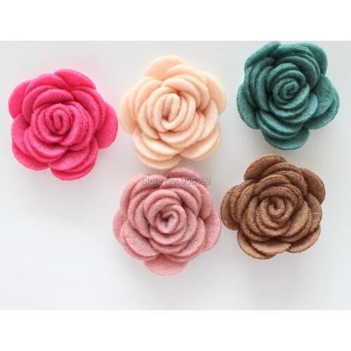 New felt flower Fabric flower for girl,kids women 40pcs/lot Unfinished flower flat back