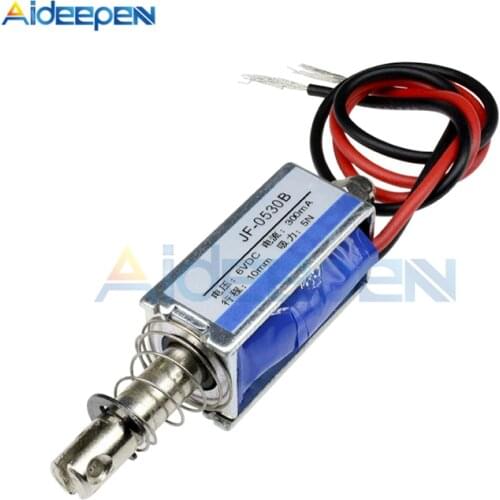 JF-0530B DC 6V 12V 24V Push&Pull Type Open Frame Electromagnet Keepping Force 5N Travel 10mm Linear Solenoid With 20CM Cable