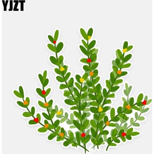 YJZT 12.6*11.5CM Pretty Grass Flowers Decor Car Stickers Bumper Car Window Personalized Modelling 11A0688