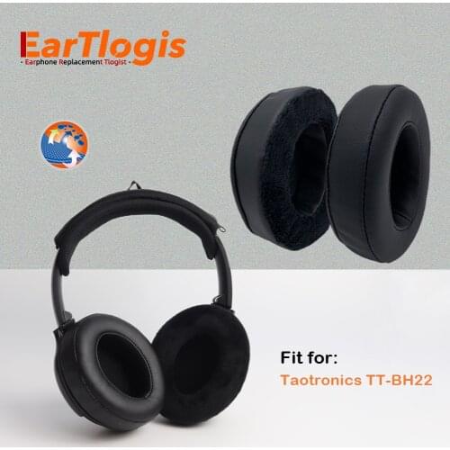 EarTlogis Velvet Replacement EarPads Bumper for Taotronics TT-BH22 Headset Parts Earmuff Cover Cushion Cups Pillow Headband