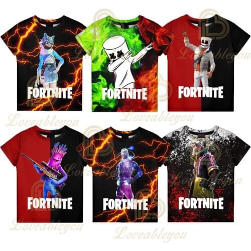 Fortnite Peely Banana Cartoon Summer Tops Teen Clothes Shoot Kids T-shirt Battle Hero Game 3D O Neck Boys Girls Harajuku Tshirt