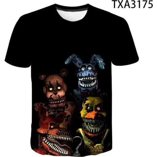 2020 New Fnaf Summer 3D T shirt Men Women Children Casual Fashion Streetwear Boy Girl Kids Printed T-shirt Tops Cool Tee