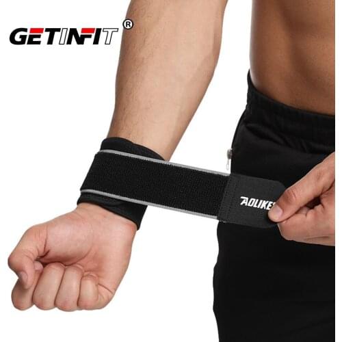 Getinfit 1Pair Adjustable weightlifting wristband Support Fitness Bandage Wrist Support Protective gear wrist band Tennis Brace