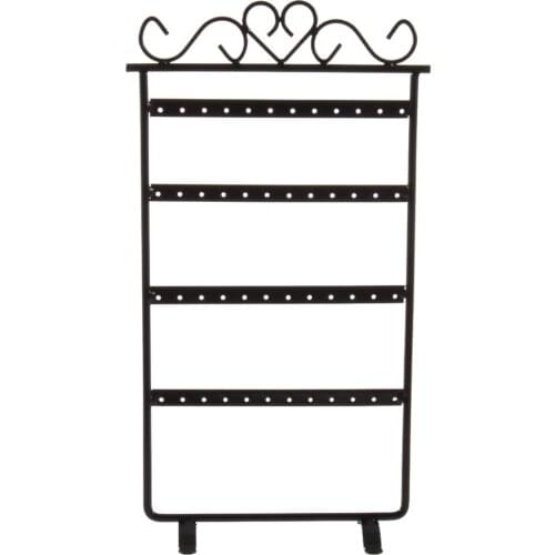 Hot 48 Hole Earrings Ear Studs Display Rack Metal Jewelry Holder Stand Organizer Showcase Pink 295x160mm For Retail Environment