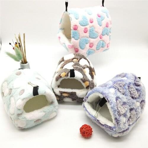 Small Animal Pets Cages Winter Spring Hamster Guinea Pig Squirrel Keep Warm Nest Soft Comfortable Sleepping Bed Hammock Tent