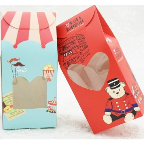 20/30PCS Love London Paper Gifts Box Nougat Chocolate Window Box Birthday Candy Packing Box Jungle Safari Zoo Animal