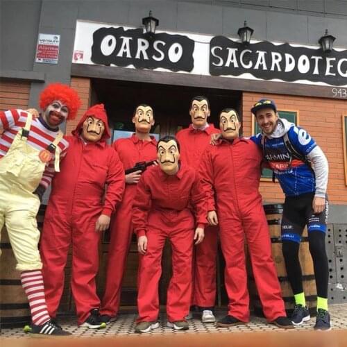 The House of Paper Costume La Casa De Papel Jumpsuit Salvador Dali Movie Cosplay Costumes Mask Halloween Christmas Props