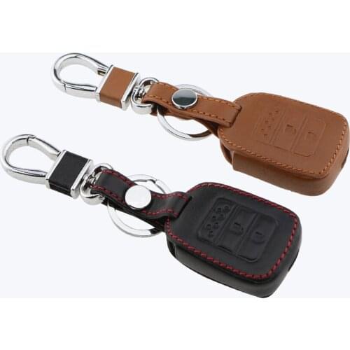 Leather Car Key Fob Case Cover Fit for Honda Vezel 2014 - 2018 Car Protection Key Shell Bag Holder