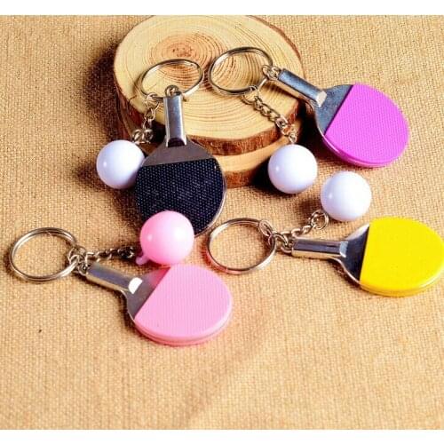 Fashion 7 Color Sport Ping Pong Table Tennis Ball Badminton Bowling Ball Keychain KeyChain Charms Keyring Key Ring Souvenir Gift