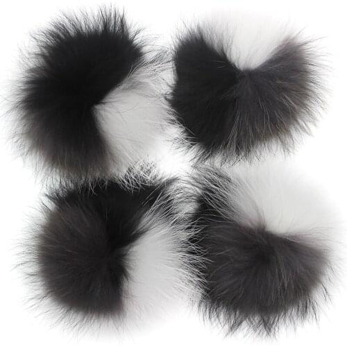 15-16cm Real Fur Raccon Pompoms Pompon For Winter Knitted Beanie Hat Caps Genuine fur pom pom Scarves Keychains Wholesale