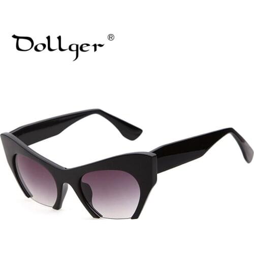 Dollger Cat Eye Sunglasses Women Semi-Rimless Frame pink Gradient Glasses FASHION Womens Eyewear UV400 Sun glasses gafas s0211