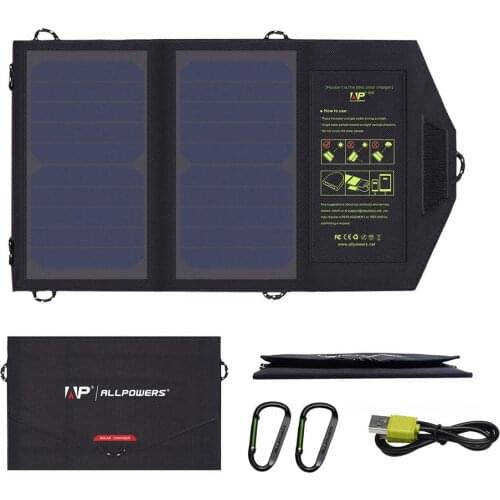 ALLPOWERS 5V USB Solar Panel Charger Portbale Solar Battery Charger for iPhone Samsung Huawei Xiaomi OPPO Vivo HTC