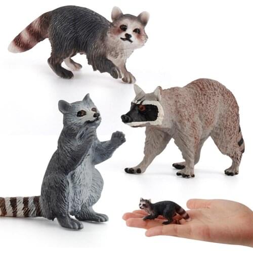 Farm Fun Toys Model for Children Kids Baby Raccoon Action Figure Simulated Animal Figurine Plastic Models Educational Toys Gift
