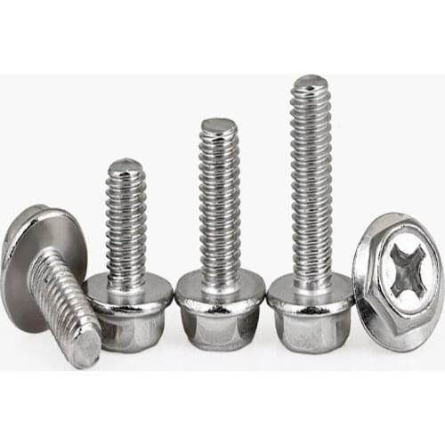 M4m5m6mm stainless steel cross flange screw bolt anti slip gasket
