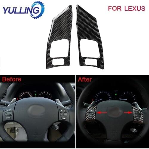 YULLING For Lexus IS250 350 2006-2012 Carbon Fiber Decor Inner Steering Wheel Trim Cover Interior Steering Wheel Cover Trim