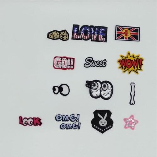 High Quality Sequins Sewing Embroidery Iron no Patch Badges DIY Craft Supplies Decoration Clothing Accessories 5~20 pcs for sale