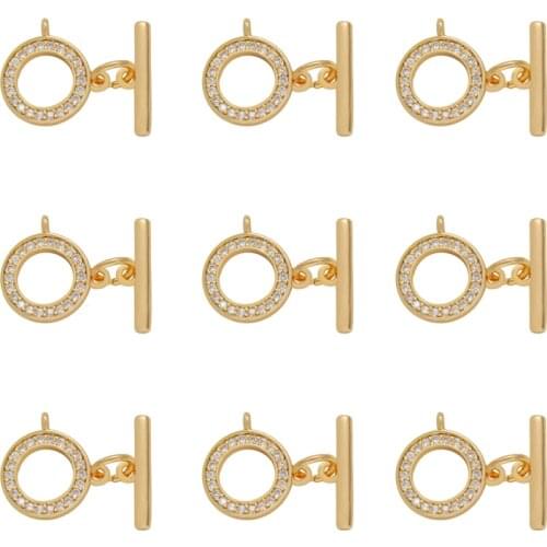 1pcs/lot DIY 18K Gold Plated Zircon Rhinestone Clasp For Jewelry Handmade Making DIY European Bracelet Necklace