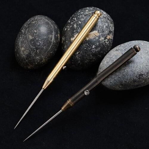 1 Pcs Outdoor Portable Multifunctional Spring Telescopic + Barrel Brass Toothpick Alloy Titanium Toothpick Waterproof