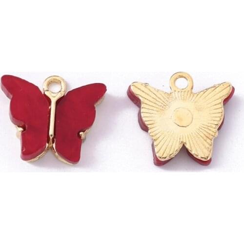 10pcs Small Alloy Enamel Pendants Charms Colorful Butterfly Light Gold DIY Earrings Necklace Jewelry Accessories Supplies 14x16