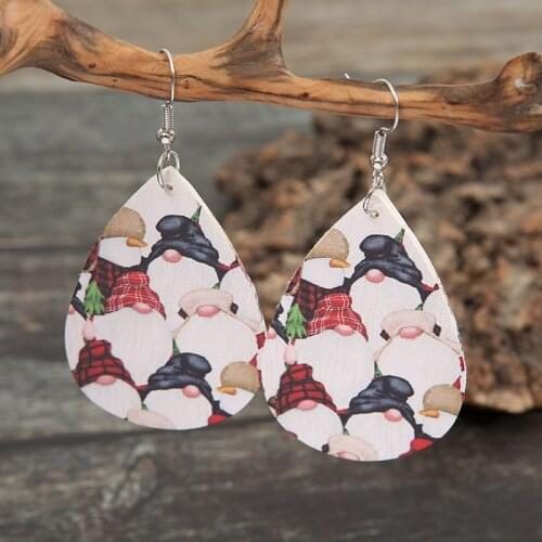 2021 Wholesale European and American New Easter Cartoon Dwarf Pattern Pu Earrings Double-sided Printing Cute Pu Earring