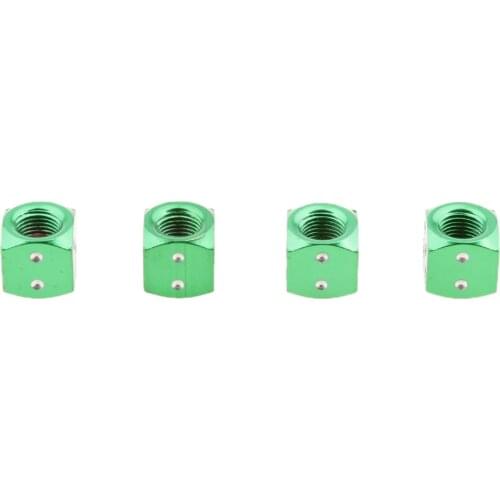 4Pcs Green Dice Tire/Wheel Stem Air Valve Caps Covers Set Motorcycle ATV