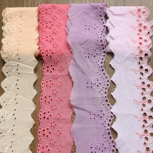 5 Yards embroidered Cotton lace Sewing Accessories craft Handmade for clothing bag wedding Decoration