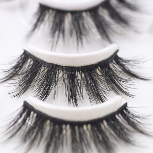 7Pairs Thick Long False Eyelashes Makeup Comfortable to Wear Fiber Lotus Plate Extensions Eye Lashes Box Package
