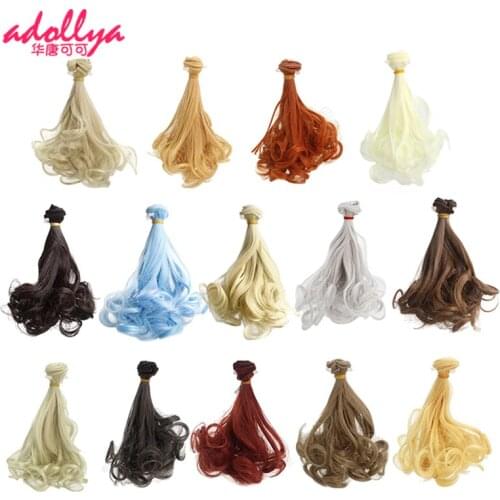 Adollya Hair For Dolls 15cm*100cm Long Curly BJD Wigs BJD Dolls Accessories Synthetic Pear Flower Tresses for Toys For Girls