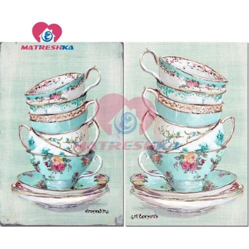 Diamond embroidery landscape tea time needlework diamond paintings diamond mosaic picture of rhinestones diy kit crafts picture