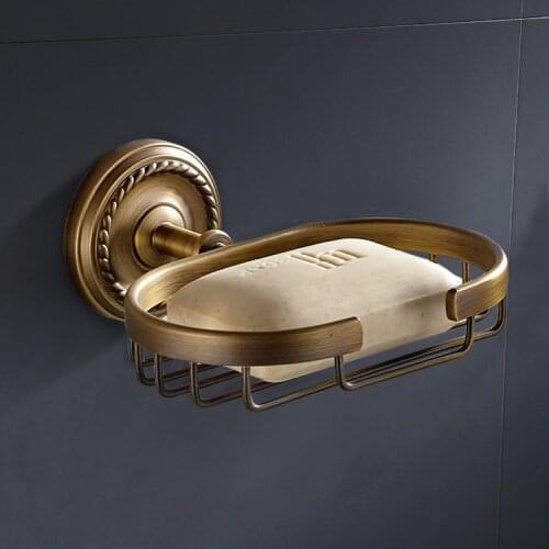 Antique bathroom soap basket soap box soap net soap dish American soap rack all copper European style