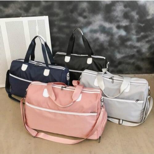Large-capacity new leisure bag travel all-match casual solid color nylon with leather shoulder messenger bag commuter bag