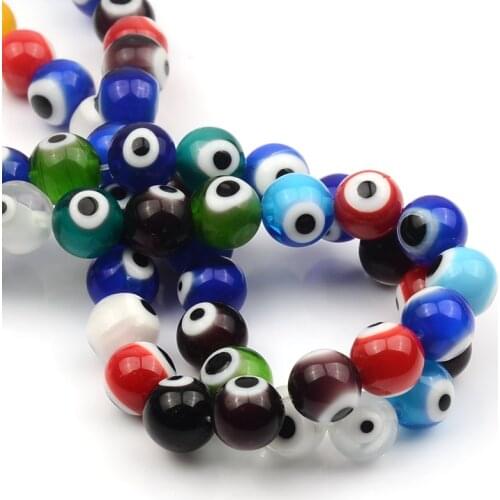 Evil Eyes Lampwork Beads For Jewelry Making Diy Bracelet Necklace Crafts Accessories Multicolor Round Glass Beads Wholesale