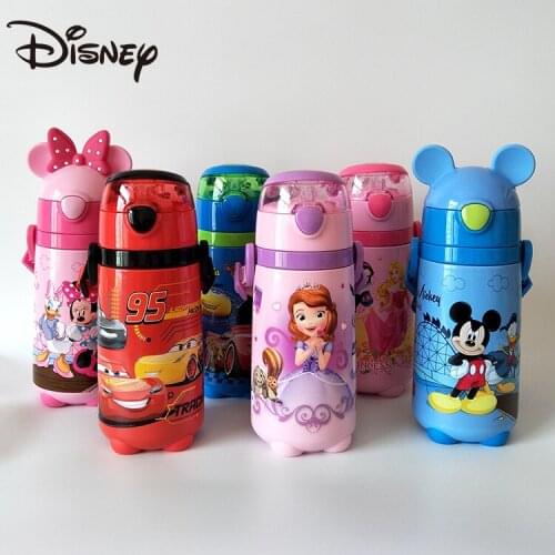 Disney Kids Stainless Steel Kettle Boo Boo Cartoon Insulation and Leakproof Straw Cup Backstrap Portable Water Bottle