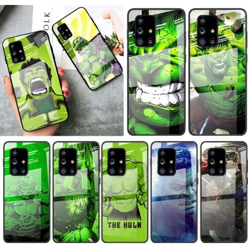 Tempered Glass Cover Cool Marvel Hulk Art For Samsung Galaxy A91 A81 A72 A71 A52 A51 A41 A31 A21S A11 A01 Phone Case