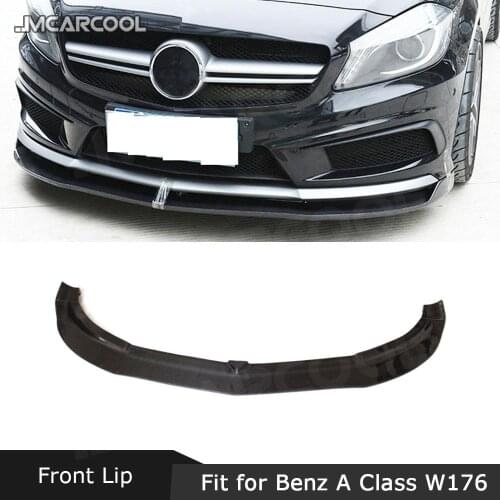 Carbon Fiber Front Lip Spoiler Splitter for Mercedes Benz A Class W176 A200 A260 A45 2013-2015 RZ Style FRP Head Bumper Chin