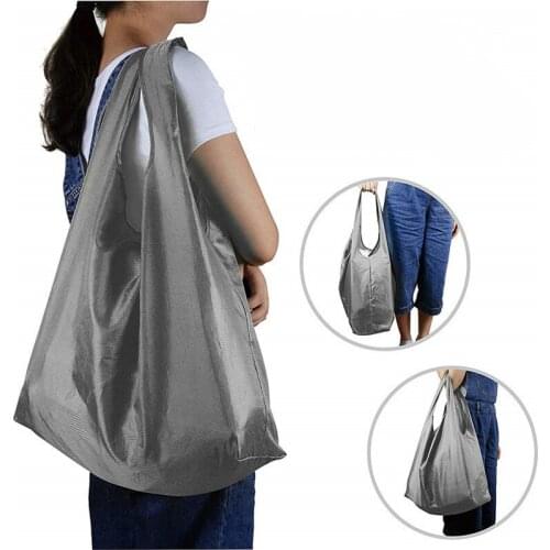 Eco Shopping Bag Fashion Printing Foldable Reusable Tote Folding Pouch Convenient Large-capacity Storage Bags