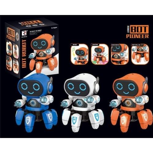 Electric Six-claw Robot Toy With Musical & LED Lighting Octopus Robot for kids Intelligent Kids gift