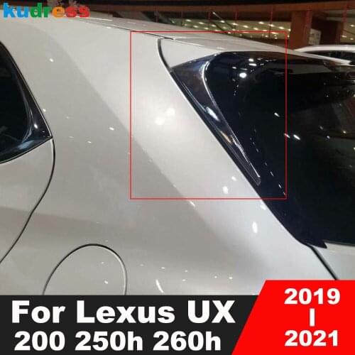 For Lexus UX 200 250h 260h 2019 2020 2021 ABS Chrome Rear Window Spoiler Cover Trim Triangle Pillar Decoration Car Styling