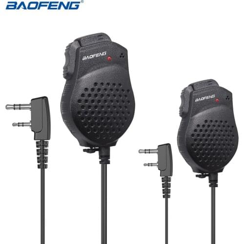 2PCS 2 Dual PTT Speaker Mic Microphone For Baofeng UV-82 UV-82Plus GT-5TP Portable Radio Walkie Talkie BF-UV82 Two Way Radio
