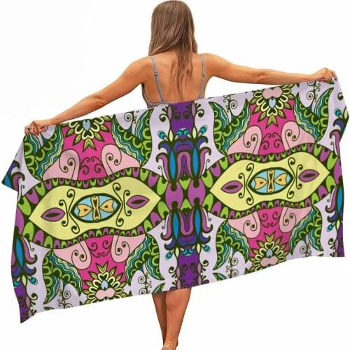 HELENGILI Bohemian style Microfiber Pool Beach Towel Portable Quick Fast Dry Sand Outdoor Travel Swim Blanket Thin Yoga Mat