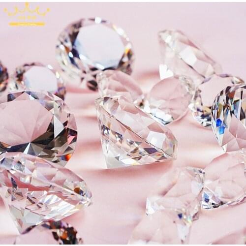 Fashion Crystal Clear Paperweight Faceted Cut Glass Giant Diamond Jewelry Display Counter Organizer Ornaments Prop Decor Craft