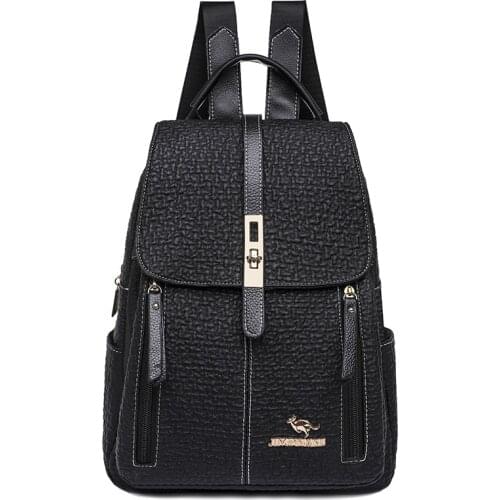 Backpack fashion ladies high-capacity backpack high-quality leather college youth school bag multifunctional travel shoulder bag