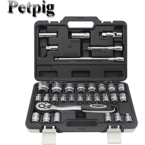 Car Tool Set Auto Car Repair Tool Box Set Ratchet Wrench Sleeve Universal Joint Hardware Kit Car Goods and Tools Torque Wrench