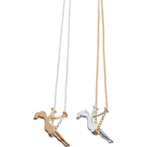 Wholesale 10pc Cute Happy Swing Girl Necklaces & Pendants Simple Statement Collares Necklace Jewelry For Women Girls