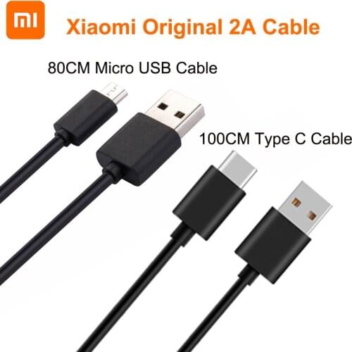 Original Xiaomi 100CM Type C 80CM Micro USB Fast Charging Data Cable Cord For Redmi Note 9 9S 8 8T MI 10 9 8 Pro Note 10 Lite 6X