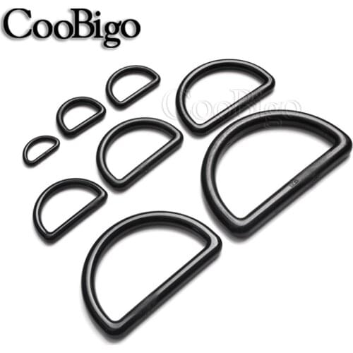 10pcs Plastic D-Ring Buckles Black D Rings Fastex for Backpack DIY Bag Accessories Size 10mm 12mm 15mm 20mm 25mm 30mm 38mm 45mm