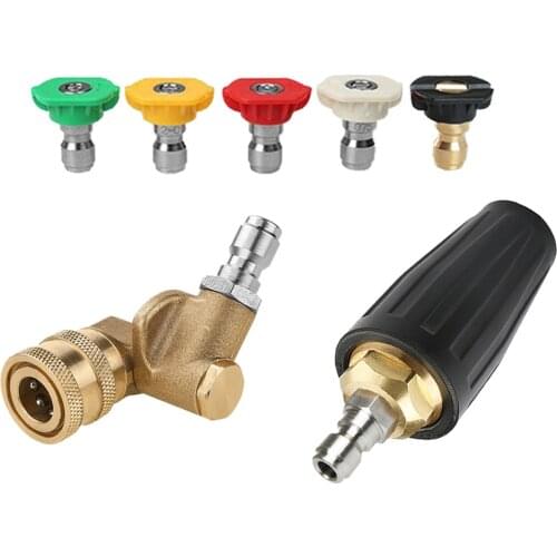 1/4" Quick Connector Rotary Turbo Nozzles Adjustable Adapter Brass Connection For Car Washer High Pressure Washer Adapter