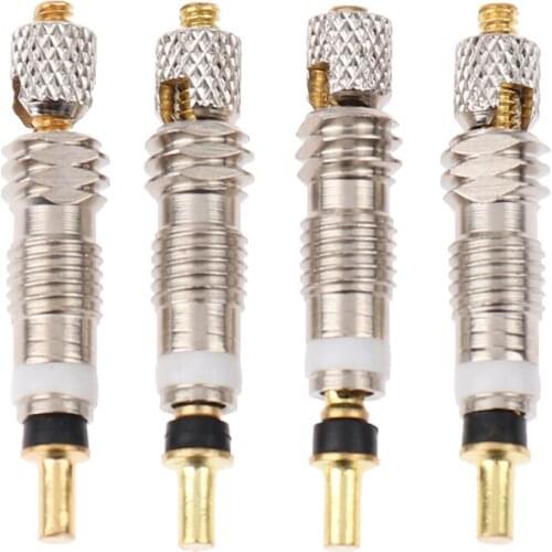 Practical 4pcs Silver Detachable Valve Core Replacement for Bicycle Road Bike Valve and Removal Tools New