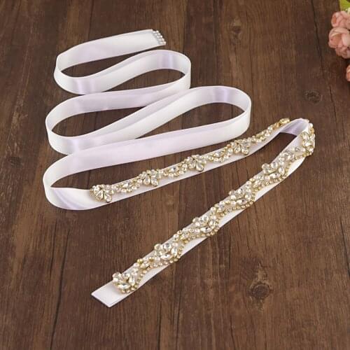 OLOMLB Bridal Belt Pearls Belt Wedding Belt Waist Bead Belt White Pearl Belt for Girls Dress Ribbon Bridal Belt Dress Bridal Bea