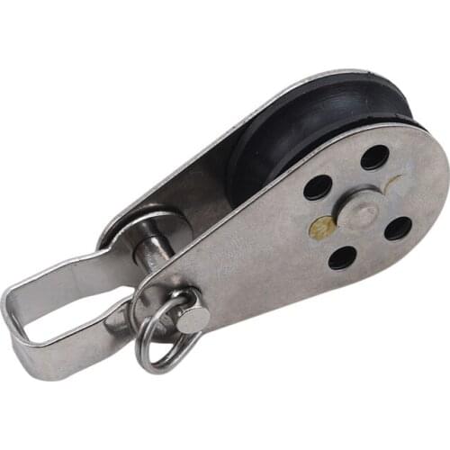 Stainless Steel Pulley Blocks Rope Runner Kayak Boat Accessories Canoe Anchor Trolley Kit For 2mm To 8mm Rope